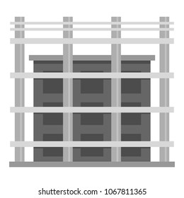 Building exterior icon. Flat illustration of building exterior vector icon for web