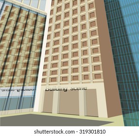 Building exterior,vector architecture background