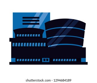 building facade architecture on white background vector illustration