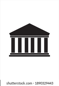 Building facade with columns icon vector illustration. Isolated silhouette