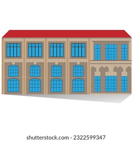 Building facade inspired by historical palace; vector illustration; 