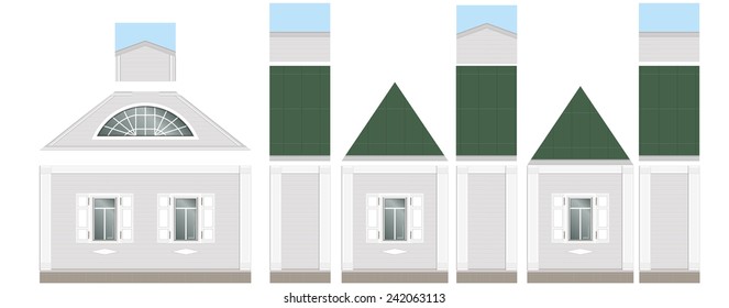 Building facade parts - walls - Vector Illustration
