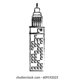 building facade structure icon sketch