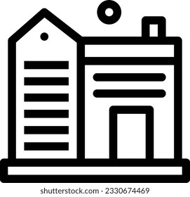 building factory bank line icon for downlaod