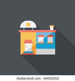 Building factory flat icon with long shadow,eps10