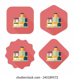Building factory flat icon with long shadow,eps10