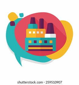 Building factory flat icon with long shadow,eps10