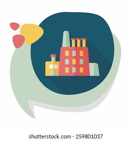 Building factory flat icon with long shadow,eps10
