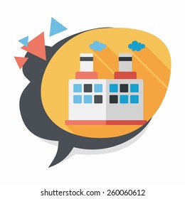 Building factory flat icon with long shadow,eps10