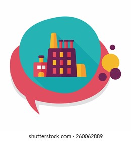 Building factory flat icon with long shadow,eps10