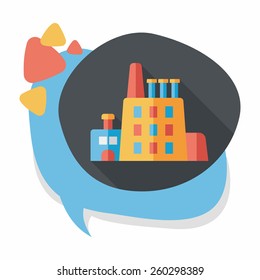 Building factory flat icon with long shadow,eps10