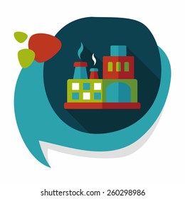 Building factory flat icon with long shadow,eps10