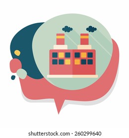 Building factory flat icon with long shadow,eps10