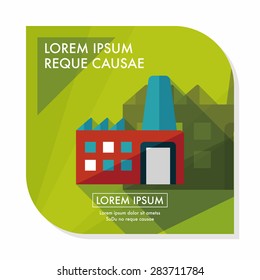 Building factory flat icon with long shadow,eps10