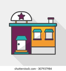 Building factory flat icon with long shadow,eps10