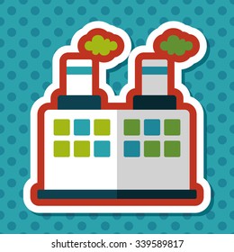 Building factory flat icon with long shadow,eps10