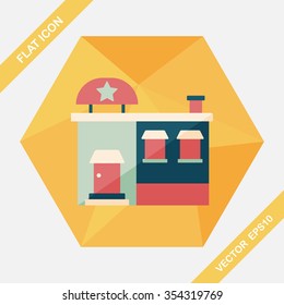 Building factory flat icon with long shadow,eps10