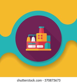 Building factory flat icon with long shadow,eps10