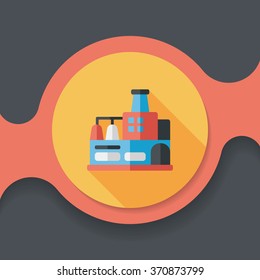 Building factory flat icon with long shadow,eps10