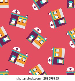 Building factory flat icon,eps10 seamless pattern background
