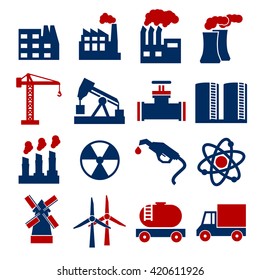 building factory icon set