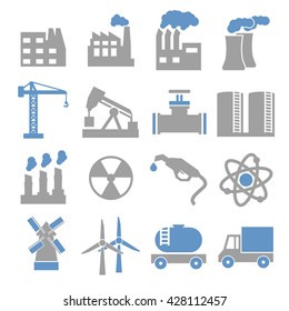 building factory icon set