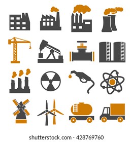 building factory icon set