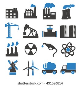 building factory icon set