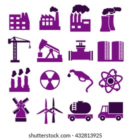 building factory icon set