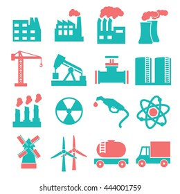 building factory icon set