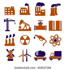 building factory icon set