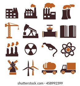 building factory icon set