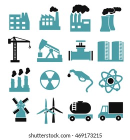 building factory icon set