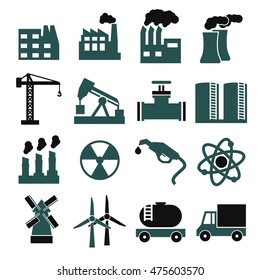 building factory icon set