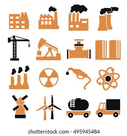 building factory icon set