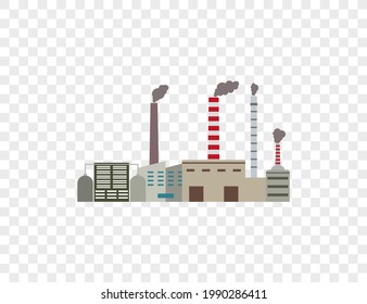 Construcción, fábrica, icono de la industria. Ilustración vectorial. Diseño plano.