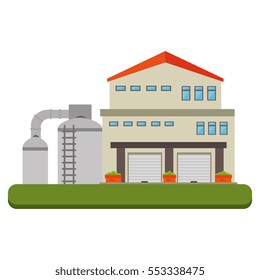 building factory isolated icon