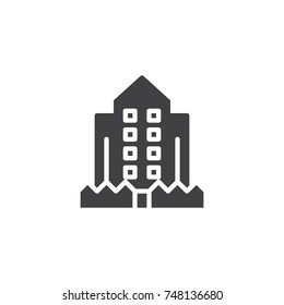 Building and fence icon vector, filled flat sign, solid pictogram isolated on white. Apartment symbol, logo illustration.