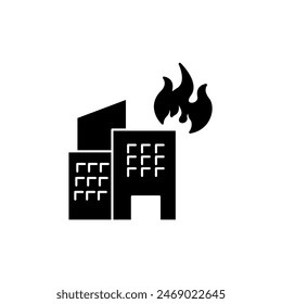 building fire concept line icon. Simple element illustration. building fire concept outline symbol design.