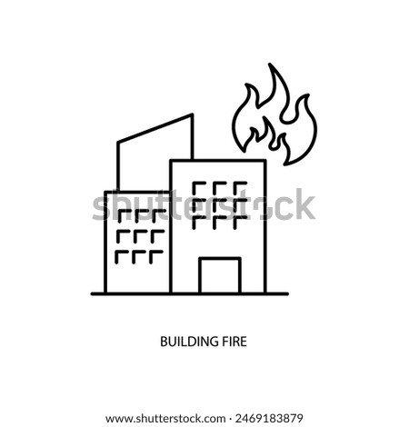 building fire concept line icon. Simple element illustration. building fire concept outline symbol design.