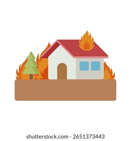 Building Fire in Flat Design