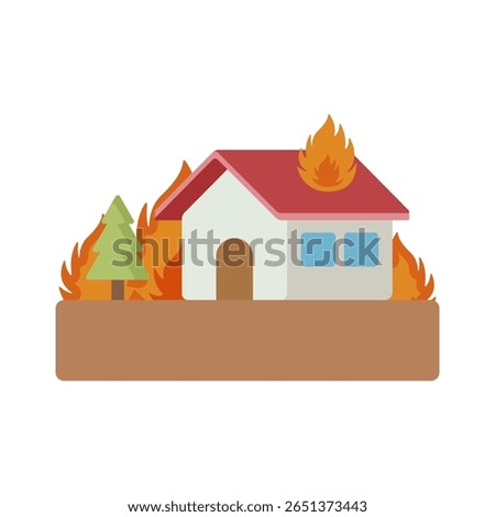 Building Fire in Flat Design