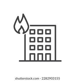 Building Fire Icon Sign Symbol 