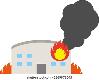 Building fire isolated vector illustration.