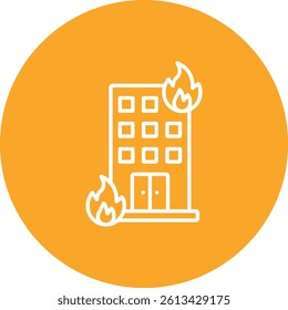 Building Fire vector icon. Can be used for printing, mobile and web applications.