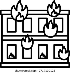 Icono de Vector de fuego de construcción. Se puede utilizar para aplicaciones de impresión, móviles y de Web.