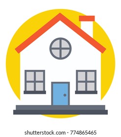 
A building, flat icon design of a home
