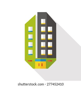 Building flat icon with long shadow