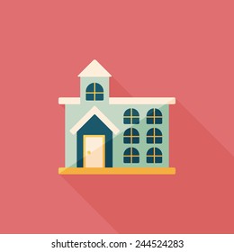 Building flat icon with long shadow,eps10