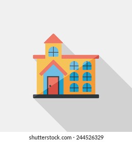 Building flat icon with long shadow,eps10